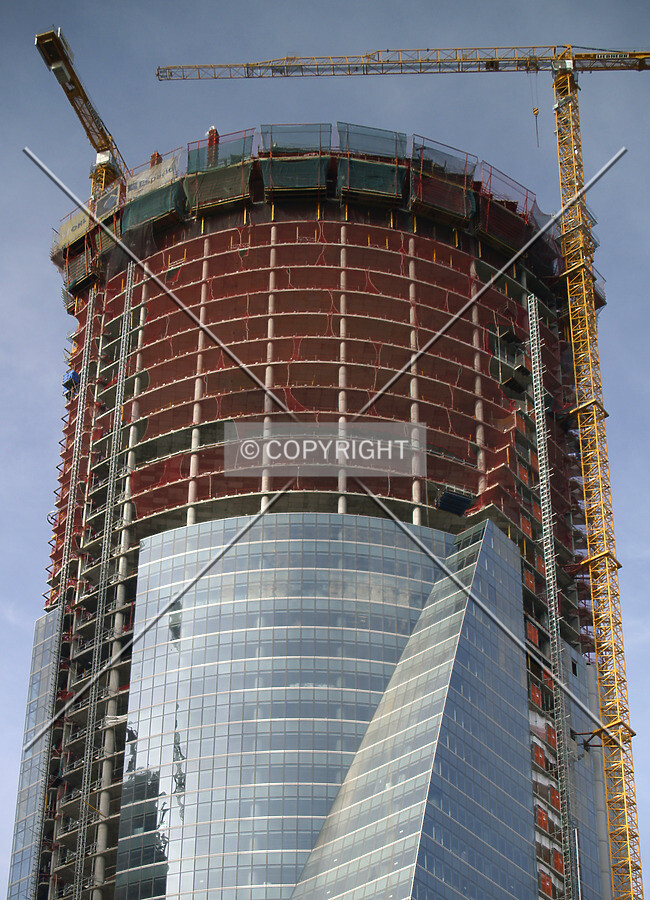 Looking up from Paseo de la Castellana