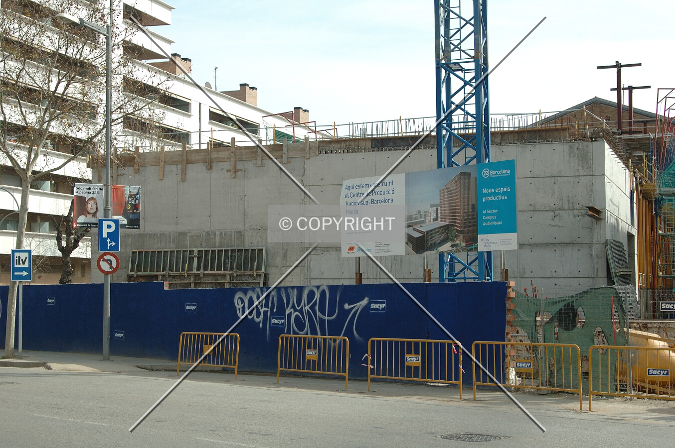 TV studios next to high-rise building