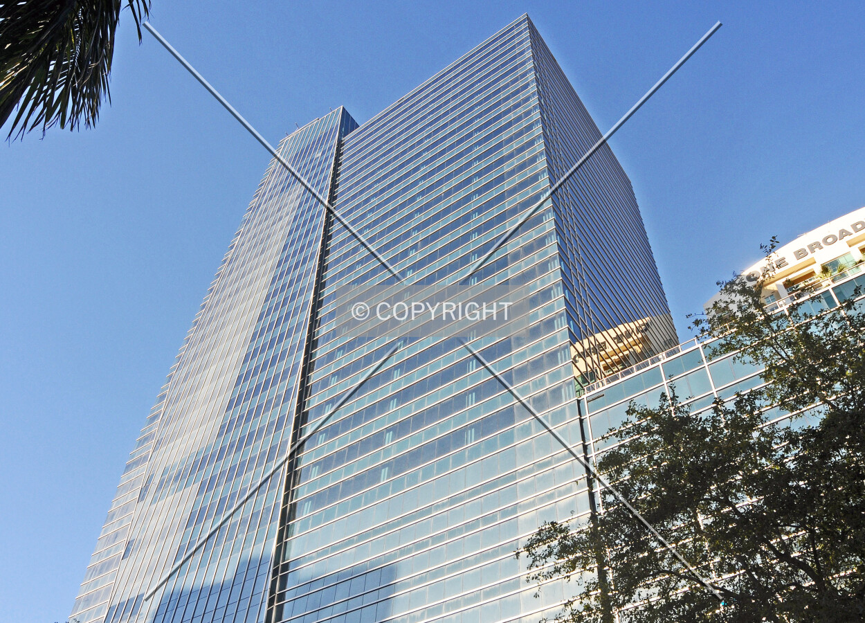 Looking up from the northeast along Brickell Avenue