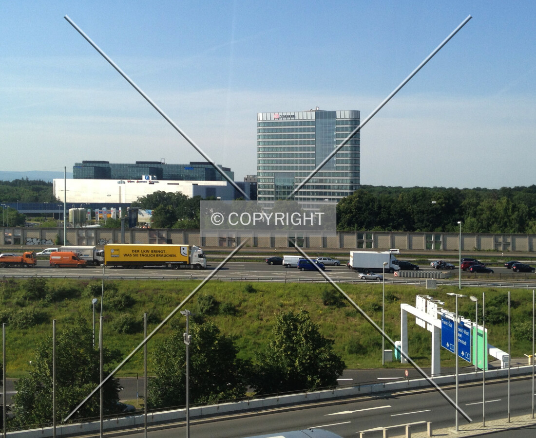 The new DB Schenker headquarters as seen from Terminal 2 in Frankfurt