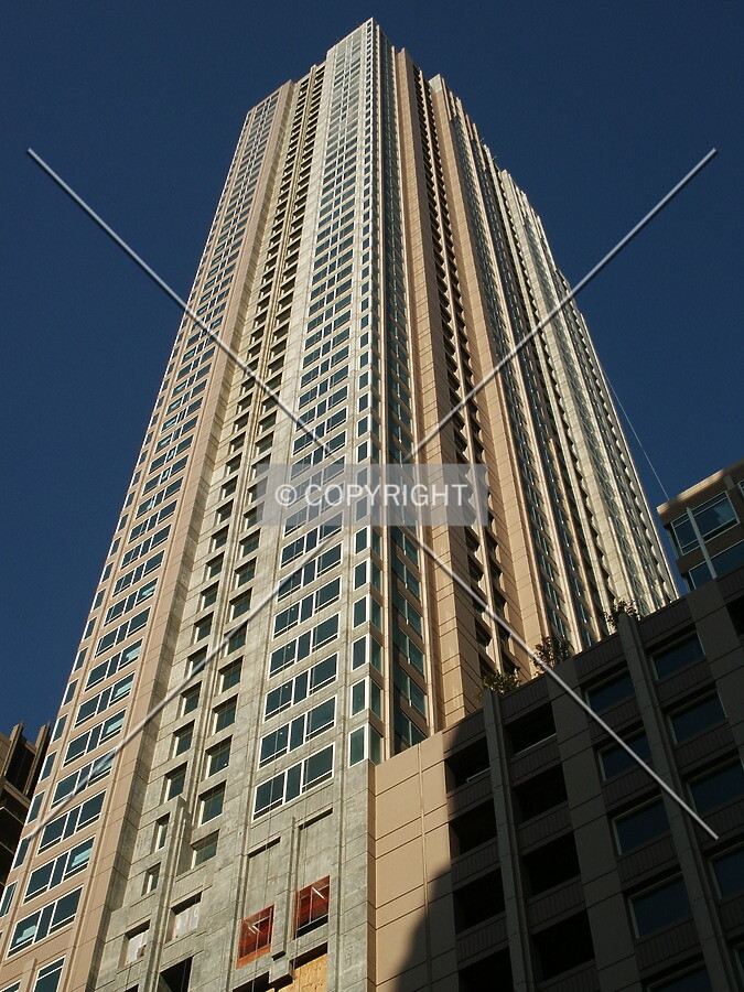 Looking up the southwest corner
