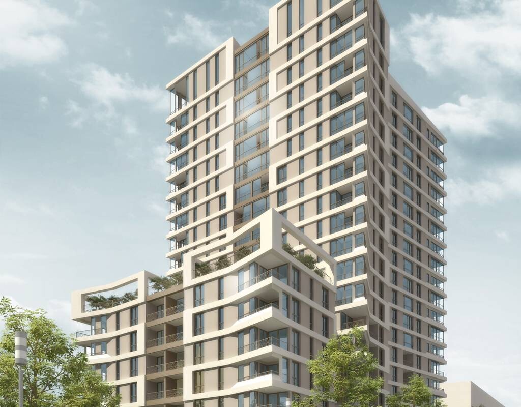 The rendering of the planned residential tower
