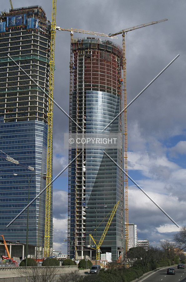 As seen from Paseo de la Castellana