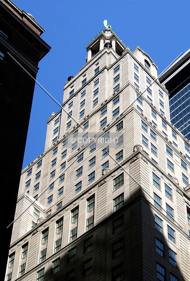 View from the west at William and Wall streets