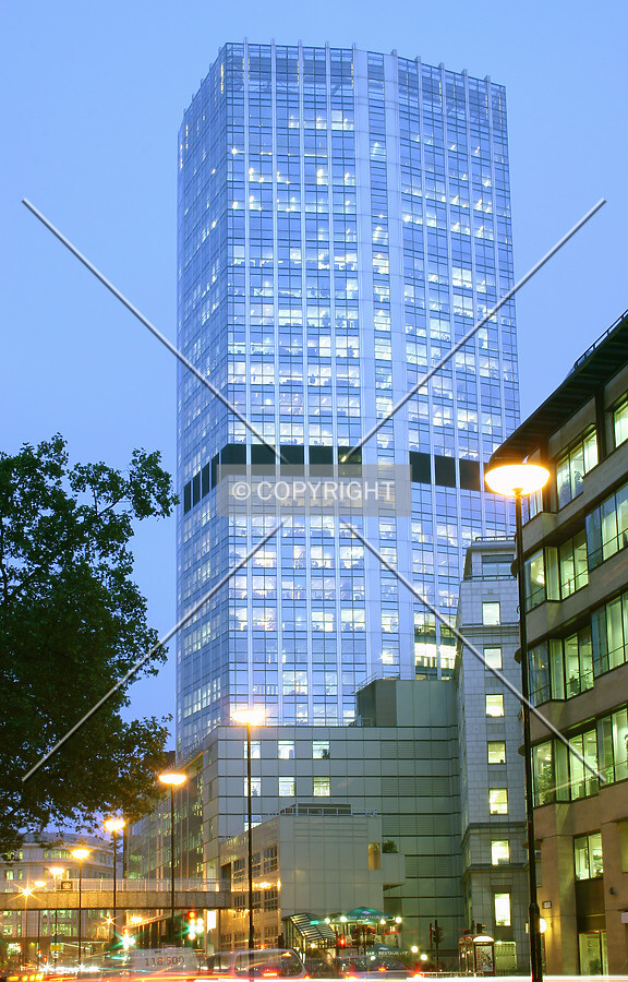 View from London Wall at dusk