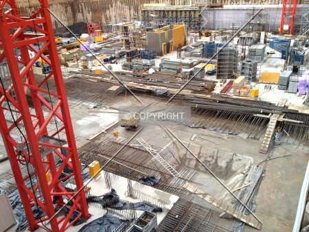 The foundation of Taunusturm is constructed