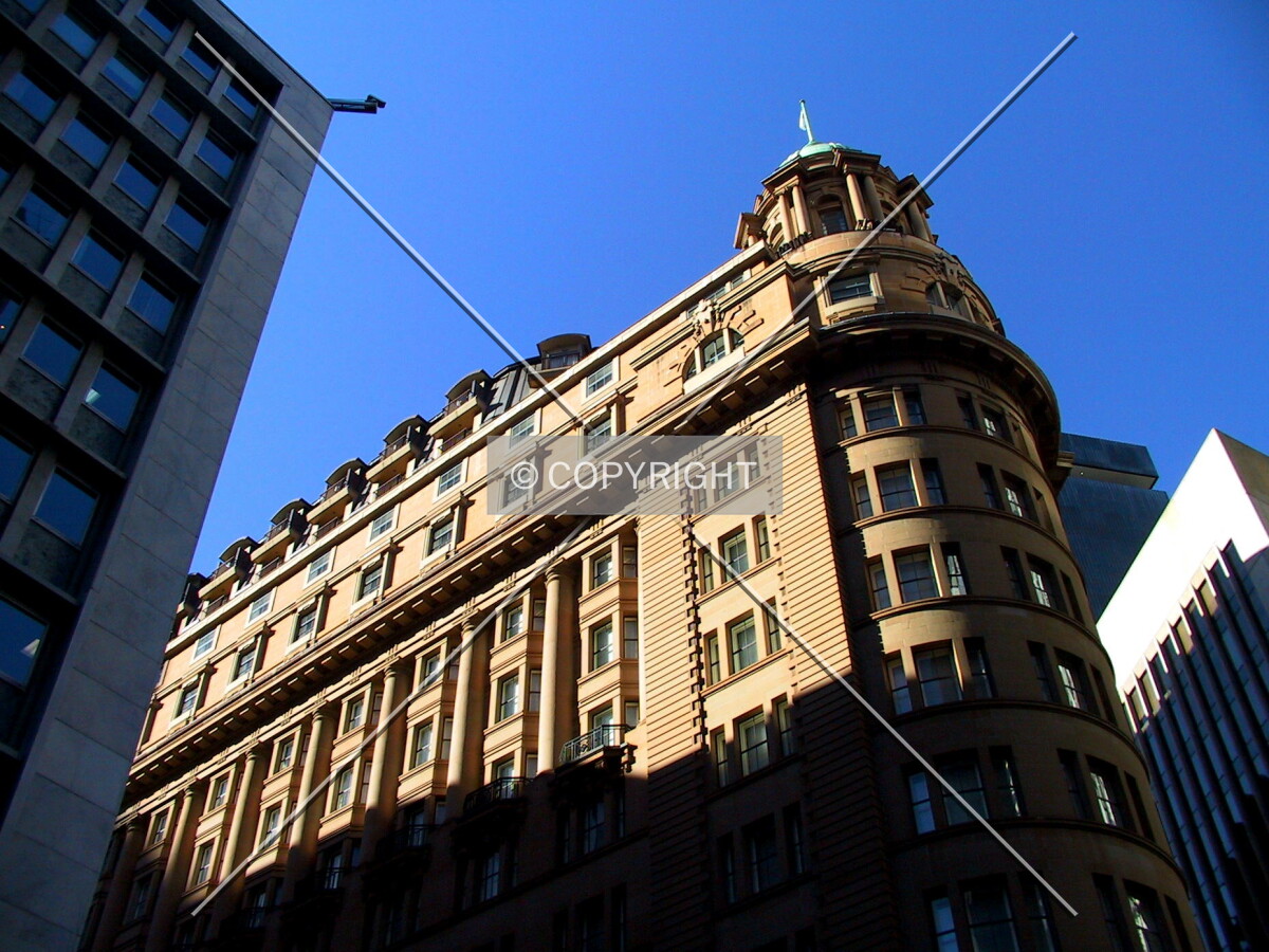 Looking up from Hunter Street