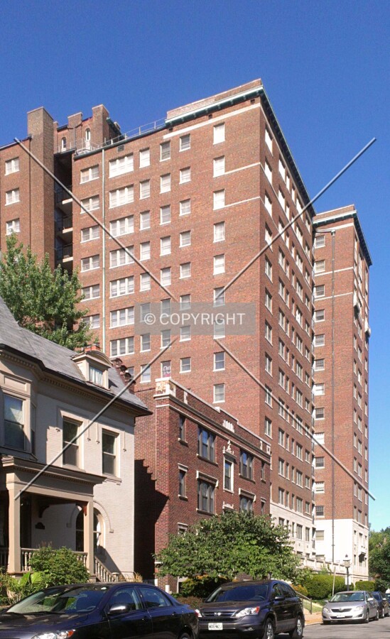 View from the west along Pershing Avenue