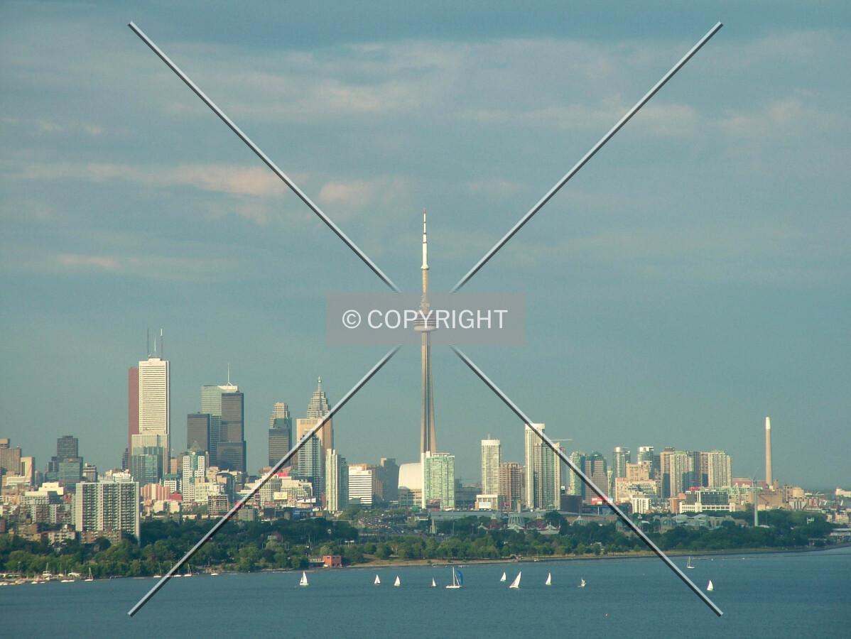 Towering over Downtown's highrises as seen from Etobicoke