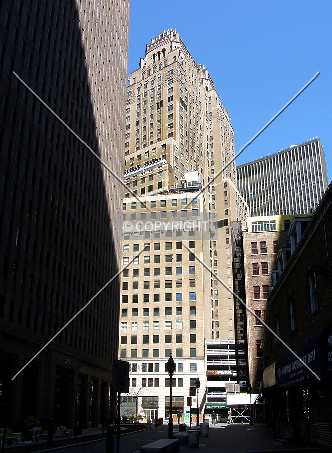 View from the southeast along Coenties Alley