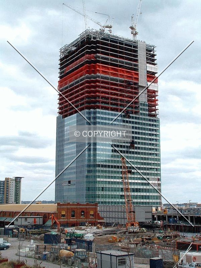 External view from Aspen Way showing that the steel work looks complete