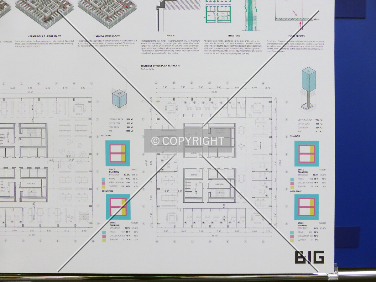 Floor plan of the proposed tower; as seen in an exhibition of the planning department