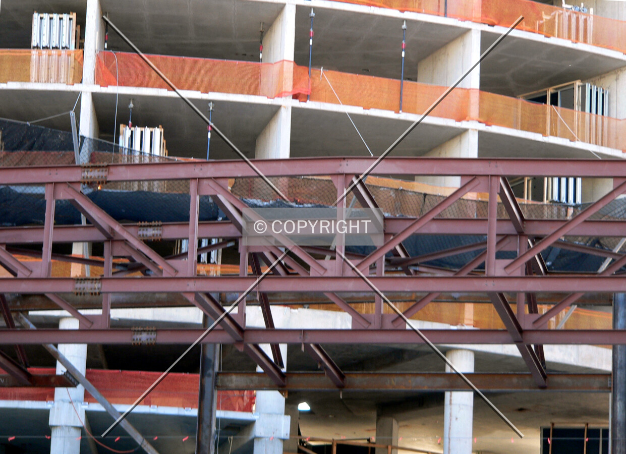 Steel framework of a future pedestrian bridge