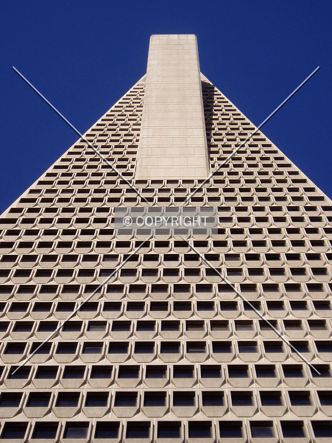 Looking up the east side from Mark Twain Plaza in the middle of the Transamerica Center complex