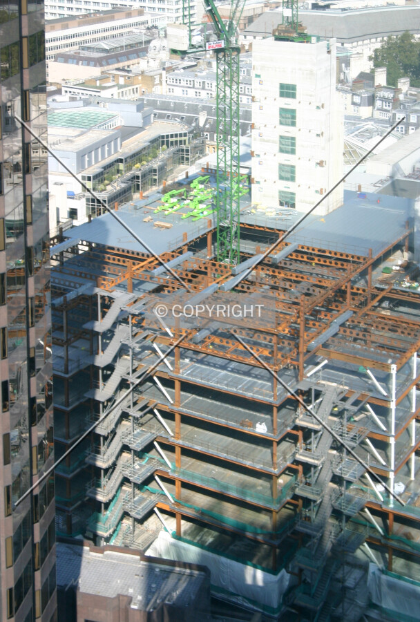 View northwest looking down from the 25th floor of 125 Old Broad Street