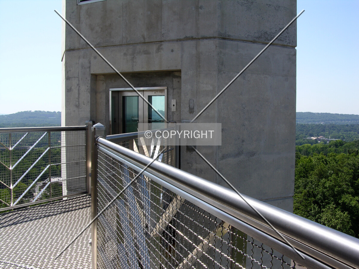 Elevator atop the observation deck