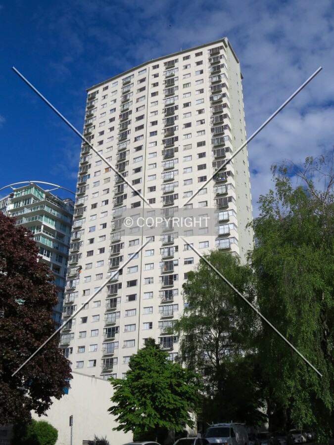 Looking up from Beach Avenue & Burnaby Street