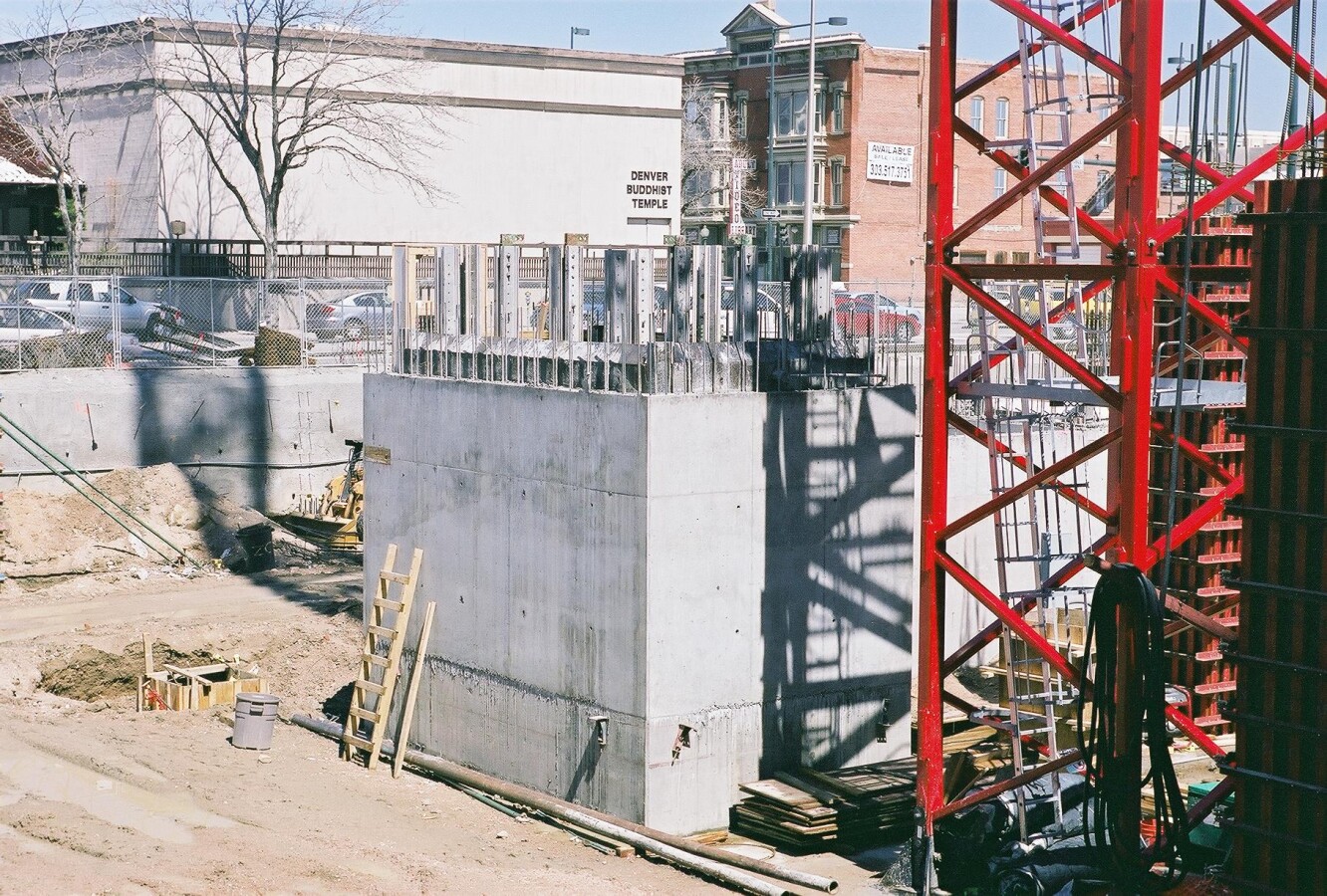 The base of the elevator core