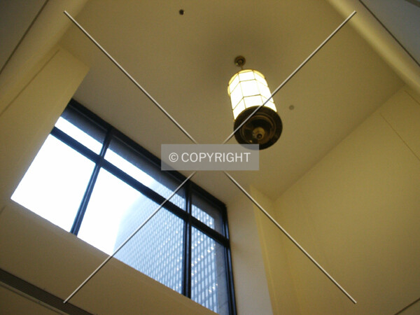 Looking up behind the main entrance