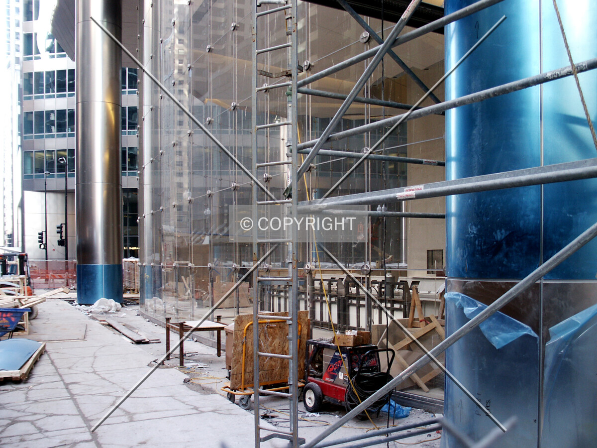Lobby window on Wacker Drive