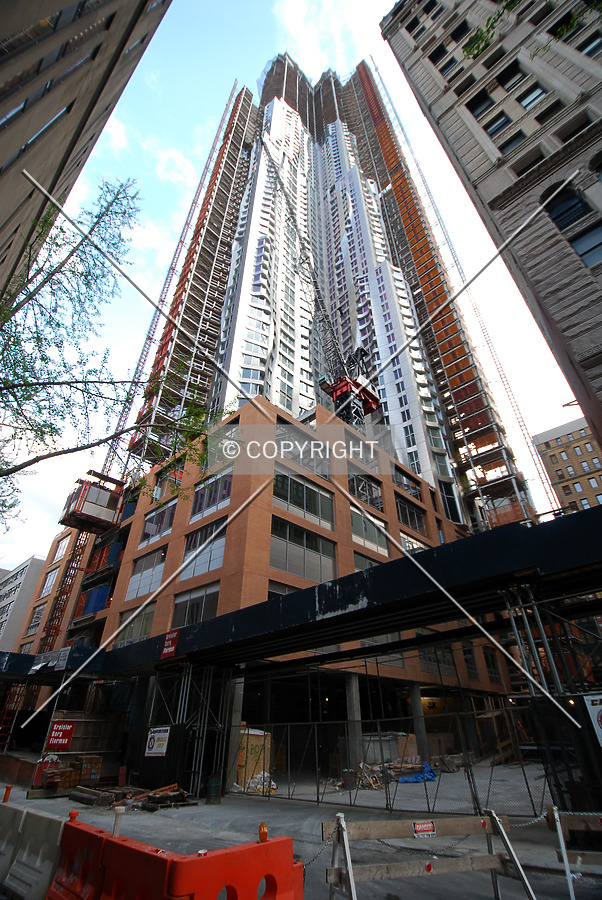 Looking up from Spruce Street