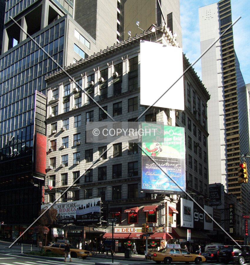 View from the west at Broadway and 52nd Street