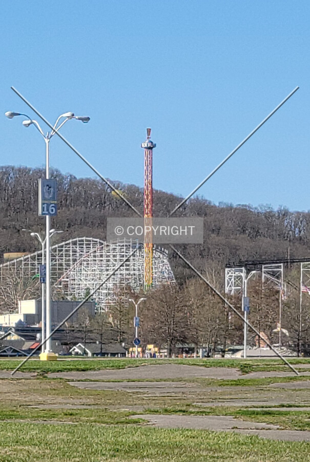 Distant view from the south; April 1, 2021