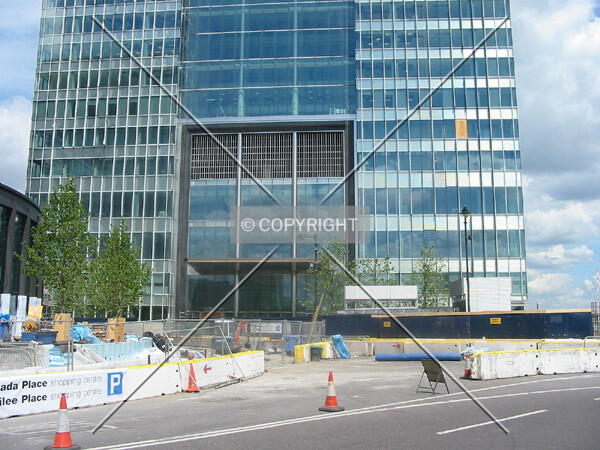 Full width view of the entrance area from Cartier Circle