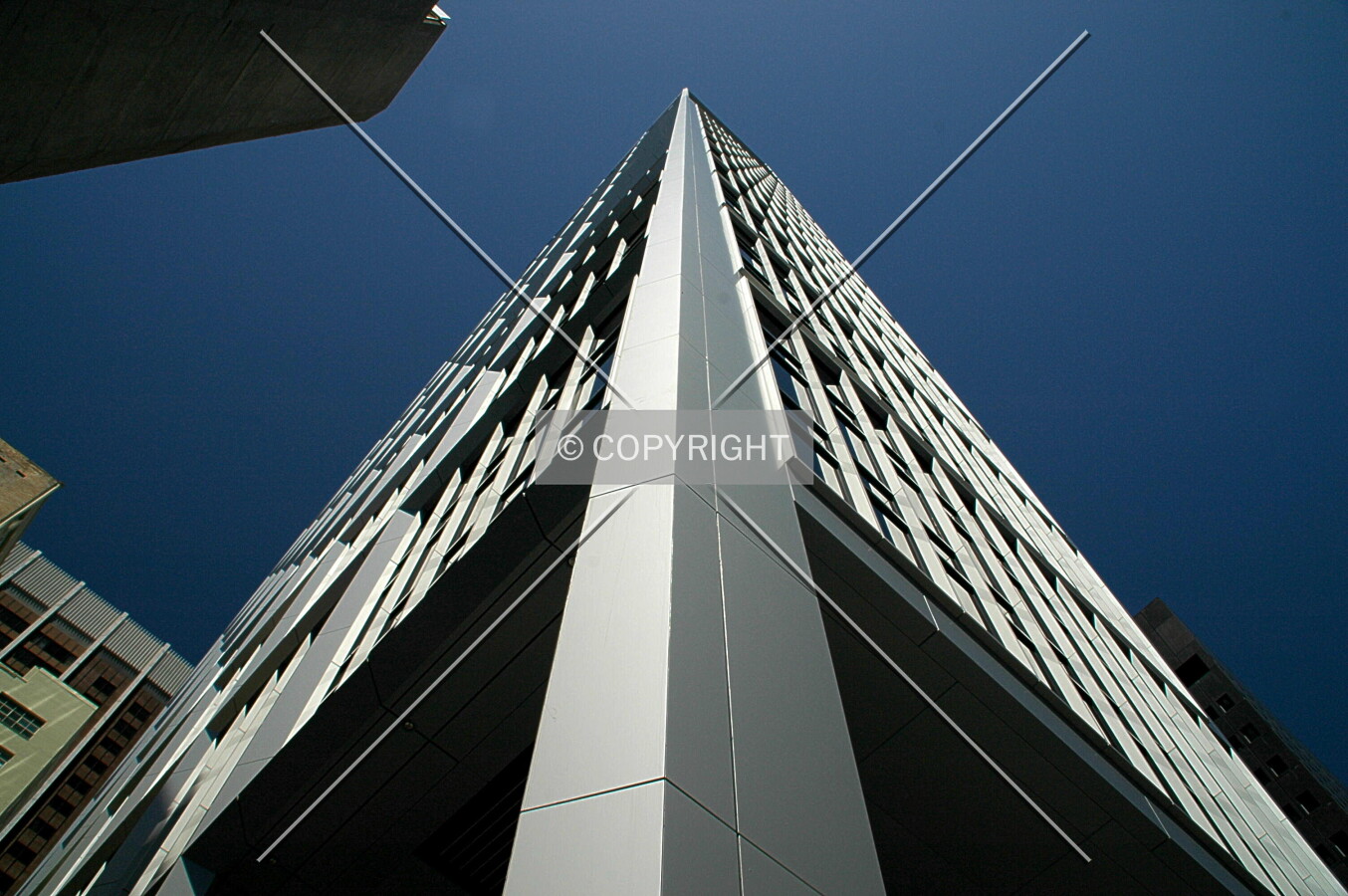 Looking up the northeast corner