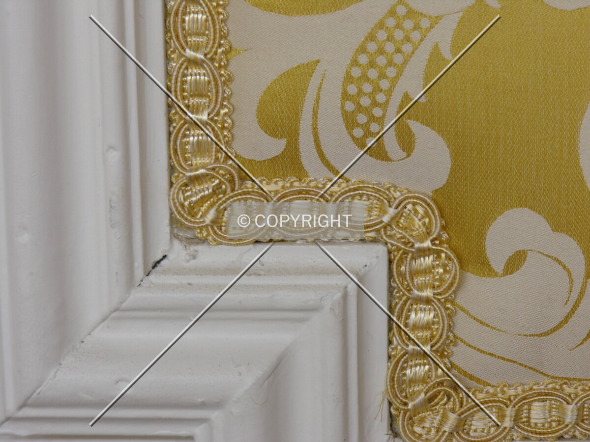 The fabric walls in the Grand Ballroom