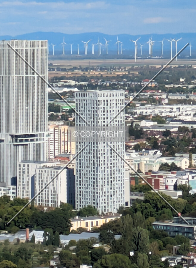 Elevated view from the west