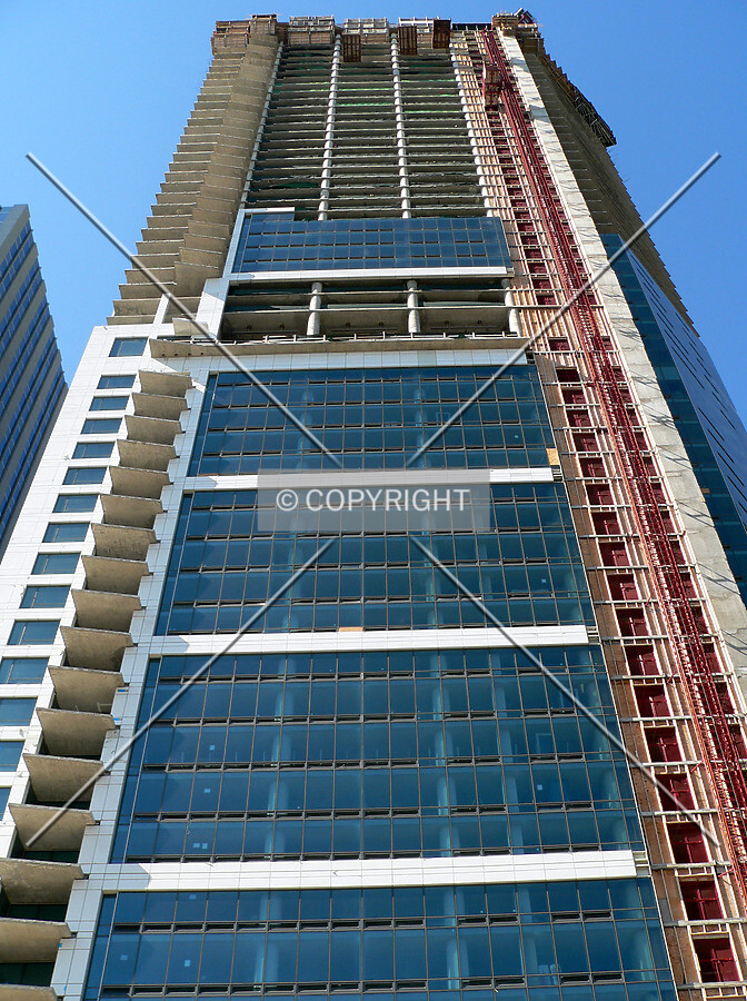 View up the south face from Randolph Street