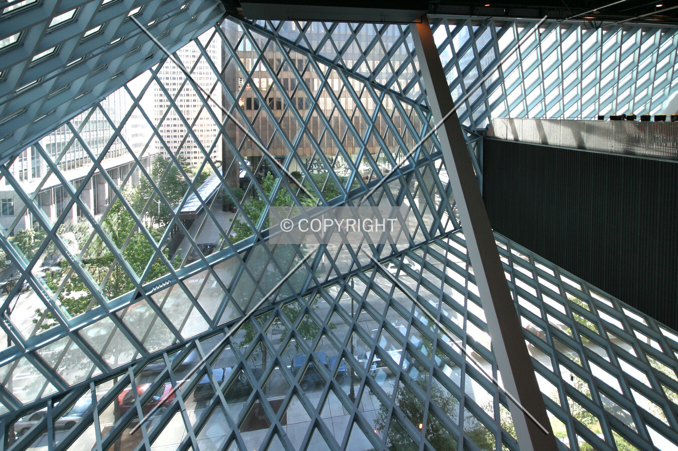 Looking down
