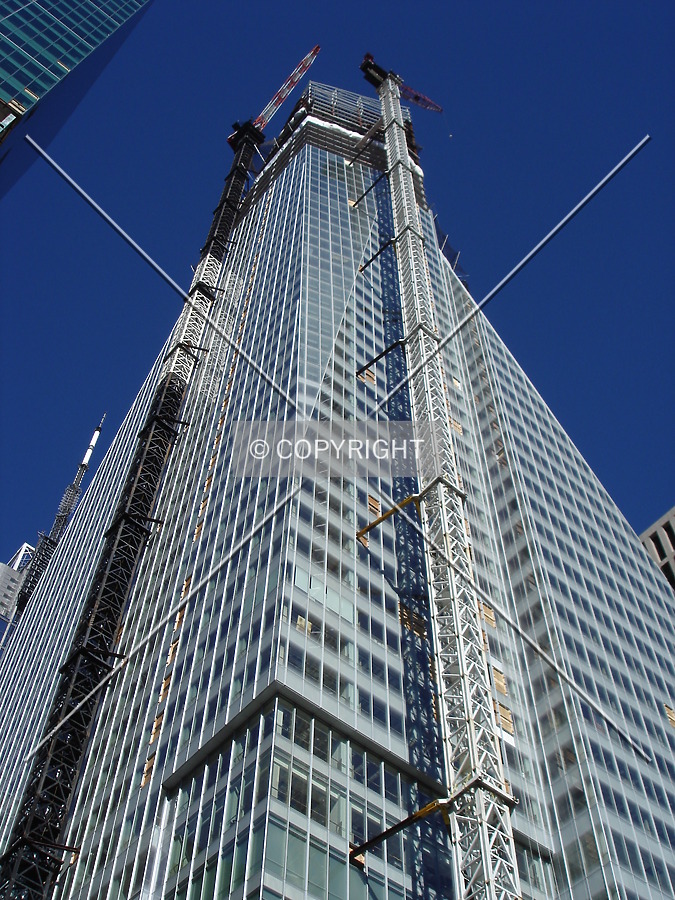 Looking up the southwest corner