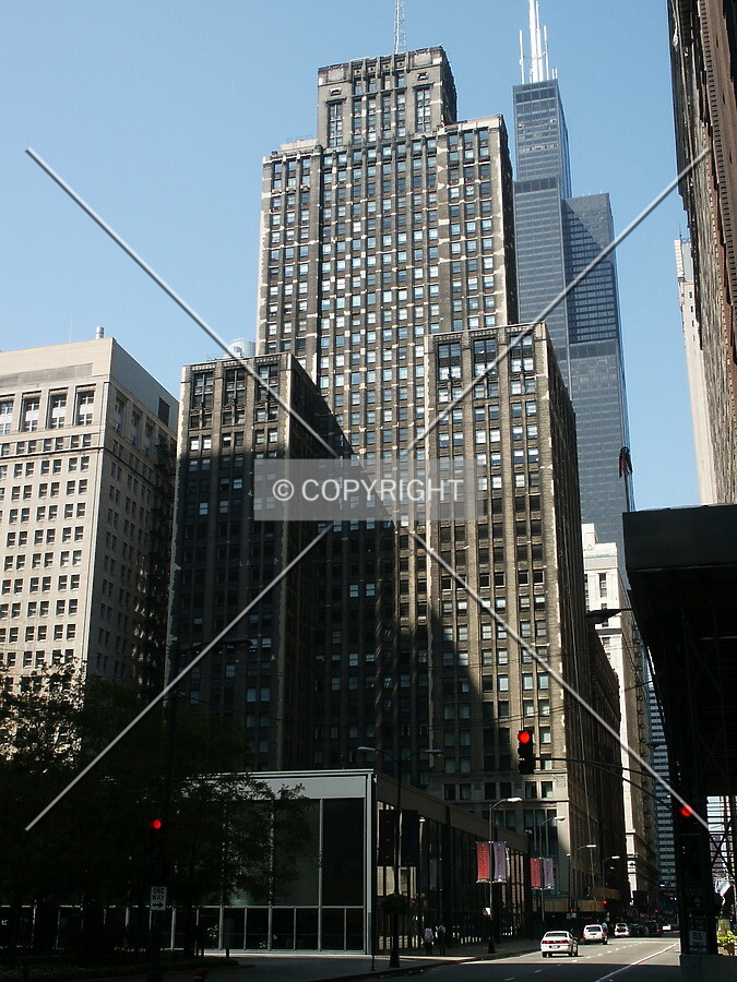 View from Dearborn Street facing west