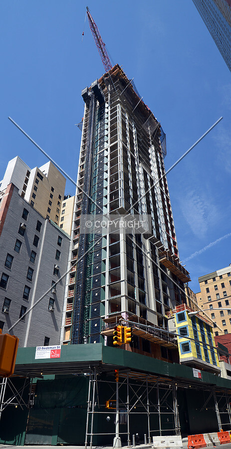 View from the east at Beekman and William Streets