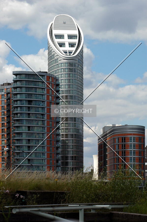 View alongside New Providence Wharf and the Radisson Edwardian Hotel