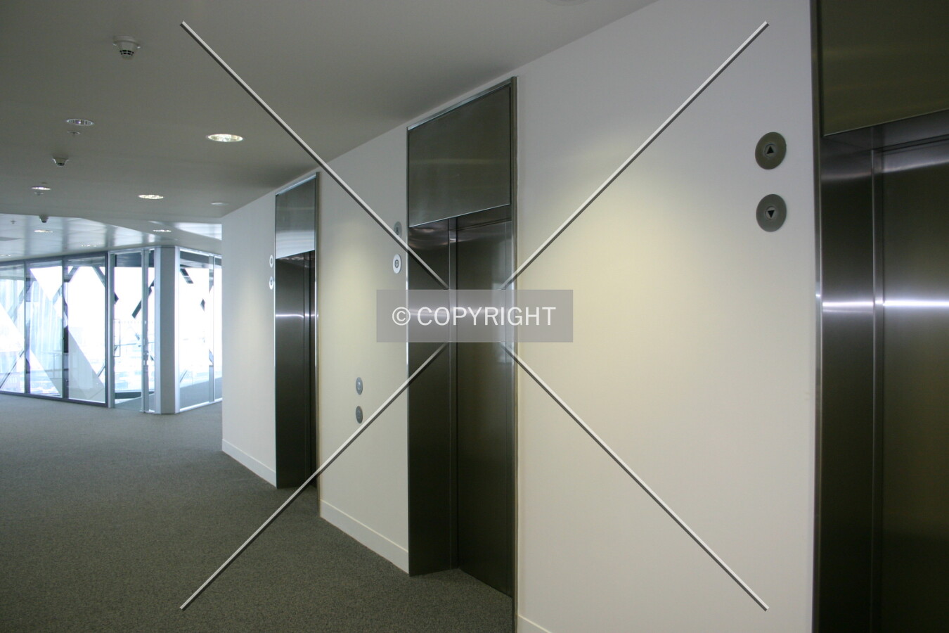 View towards the elevators