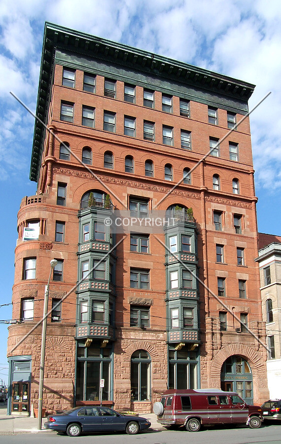 View from the northeast at Washington Avenue and Spruce Street