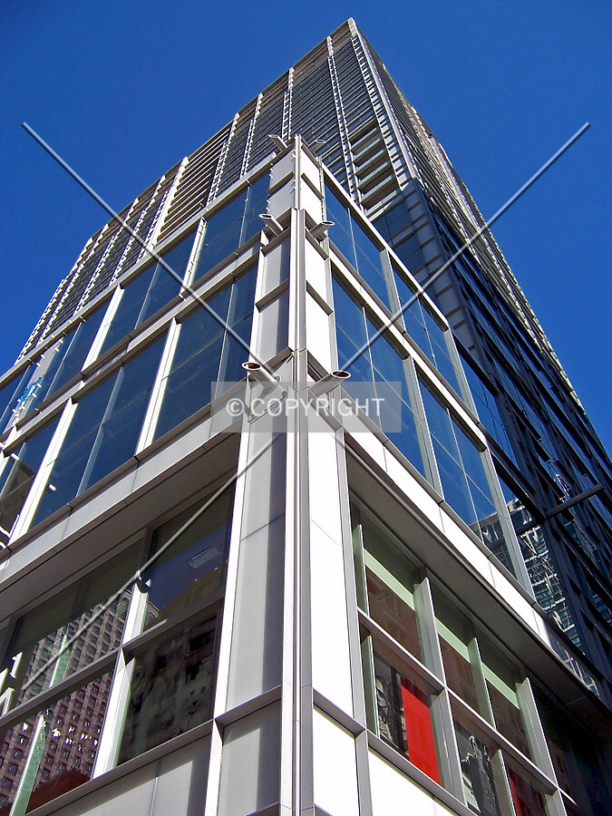 Looking up from the intersection of State and Randolph streets
