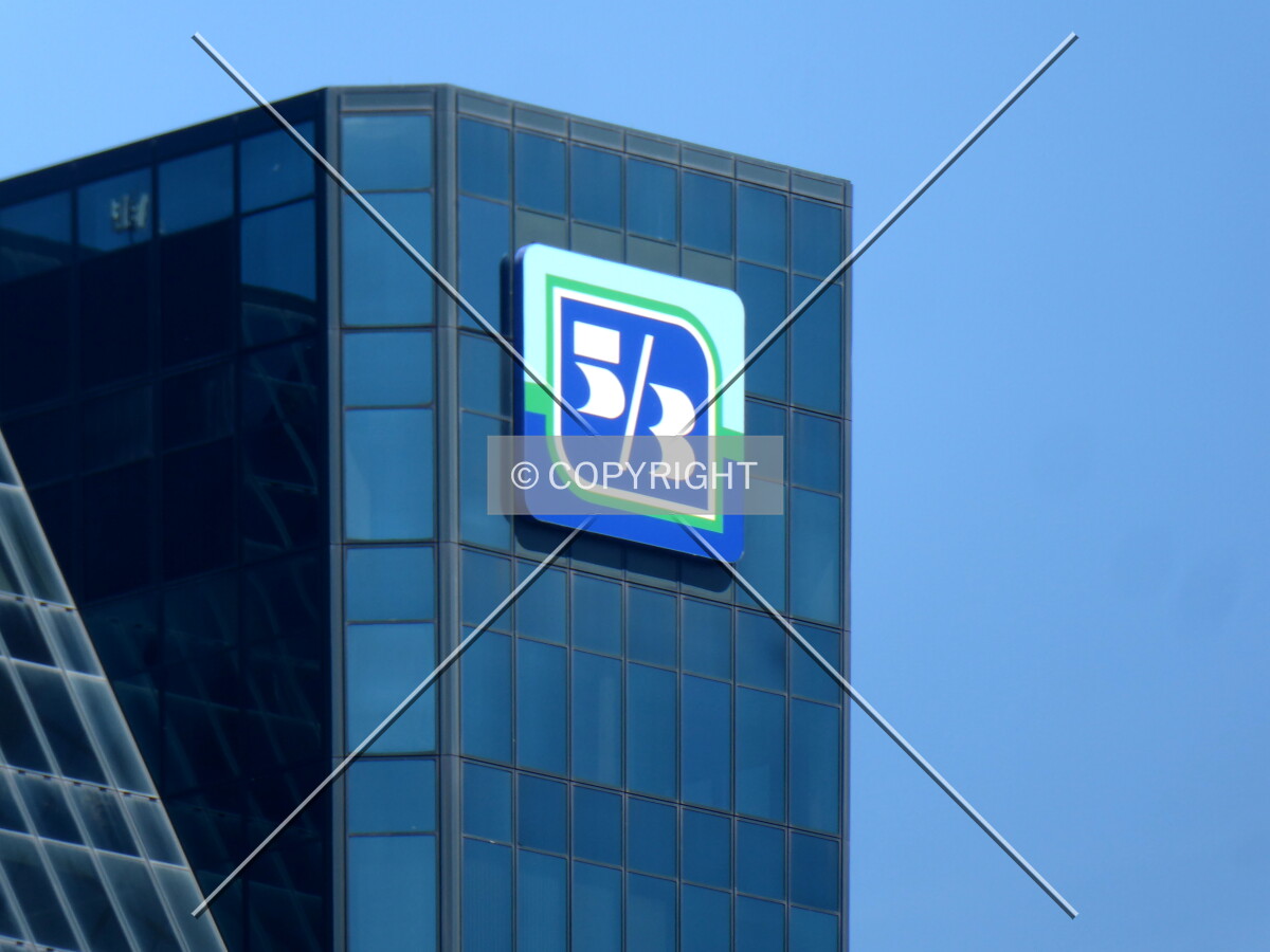 Eastern facade detail and signage