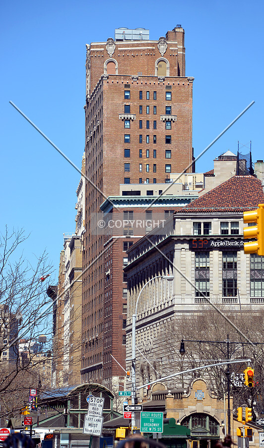 View from the southwest at Broadway and 70th Street