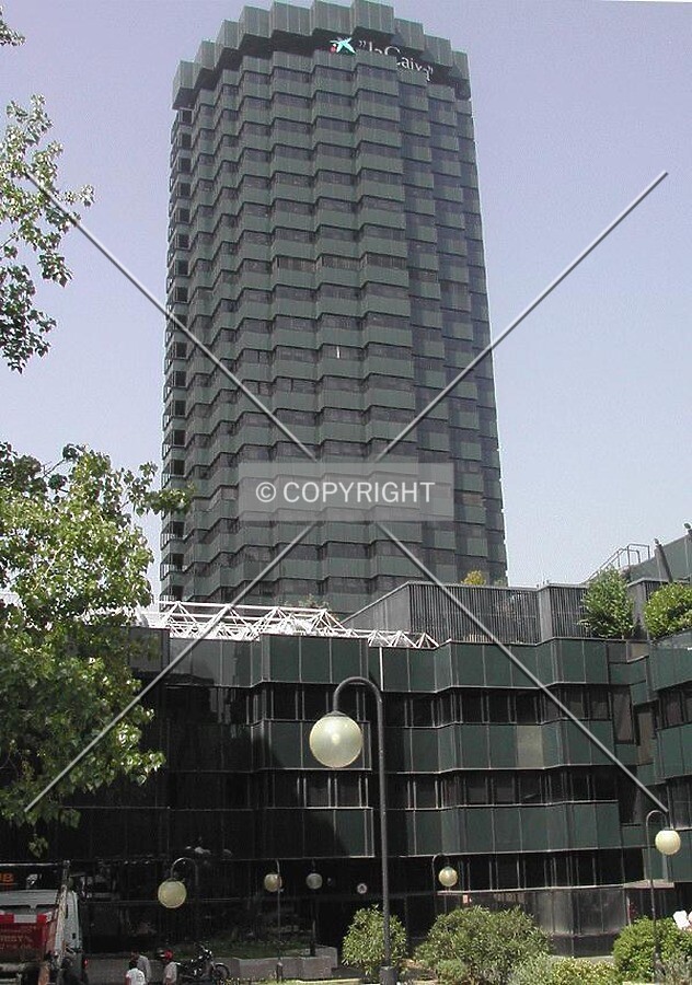 View of the building from one of the entrances to the underground levels