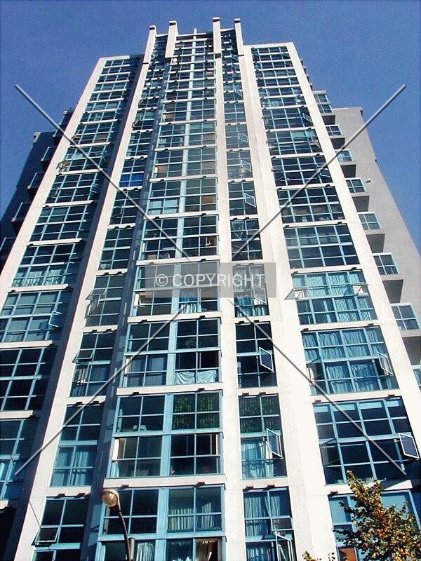 Straight up front of building