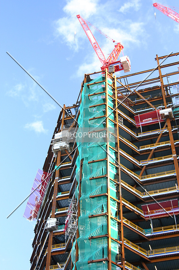 Looking up at the rear from Worship Street