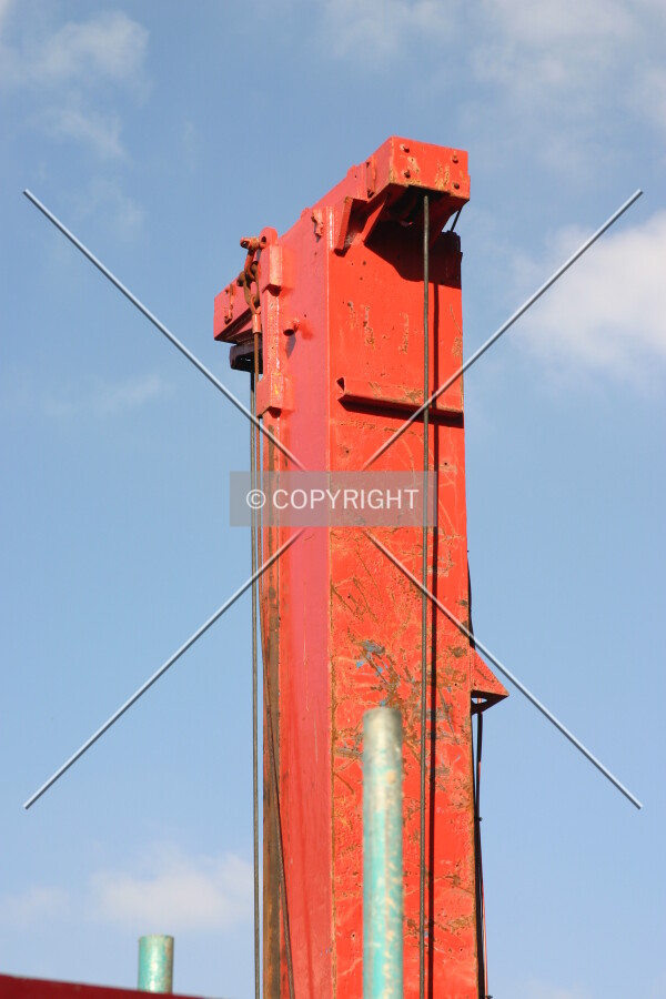 View northeast of a pile driver from Wilton Road