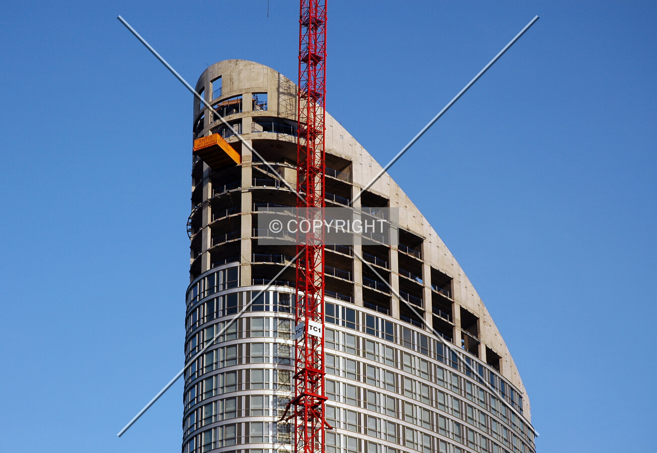 The cladding approaches the inclined top