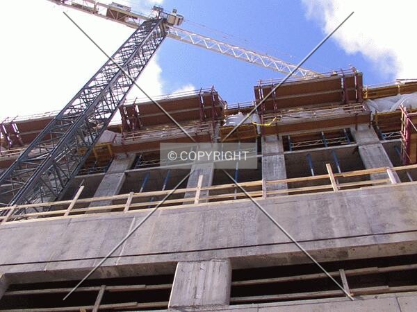 Looking up at the tower crane