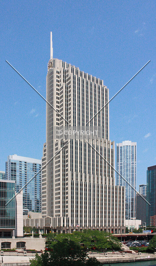 View from the southwest across the Chicago River; August 31, 2011