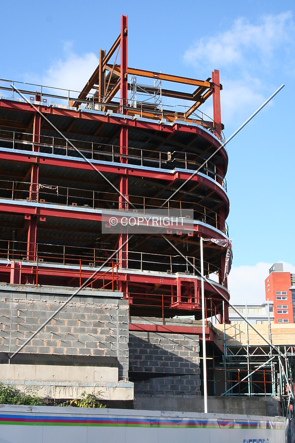View of the construction progress